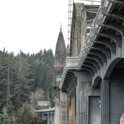 Yaquina Bay Bridge, Winter 2021-22 Suislaw River Bridge, Oregon Central Coast, January 2022