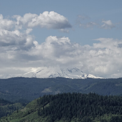 "Mt. Hooded", from the Memaloose Overlook trail, Spring 2023. "Mt. Hooded"