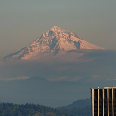 View of Mt. Hood from the Portland Japanese Garden, Fall 2023