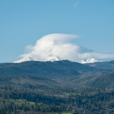 Mt. Hood, veiled in clouds