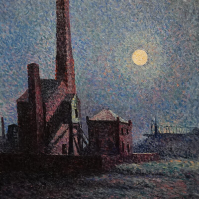 Max Luce, Factory in Moonlight, 1898