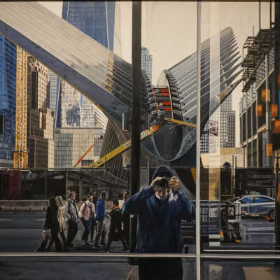 Richard Estes, Self Portrait near the Oculus at the World Trade Center, 2017