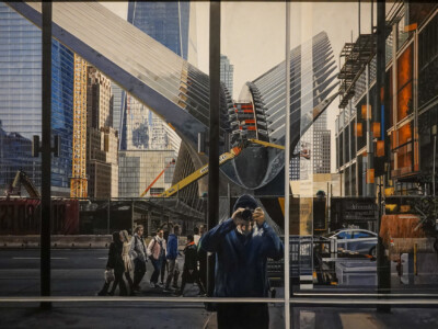 Richard Estes, Self Portrait near the Oculus at the World Trade Center, 2017