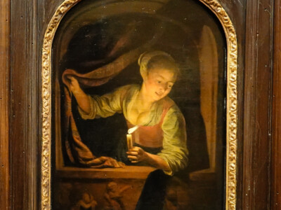 Gerrit Dou, Young Woman with a Lighted Candle at a Window, 1658 - 1665