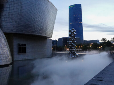 Guggenheim Museum at dusk, Bilbao, Spain, Fall 2024