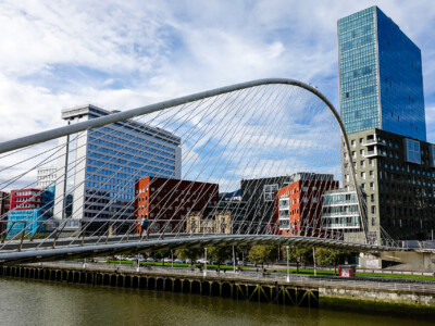 Zubizuri bridge. Bilbao, Spain, 2024