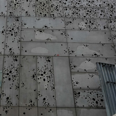 San Telmo Museum, San Sebastian: the unusual choice of material for the wall of this modern structure was suited but not intended for rock climbing.