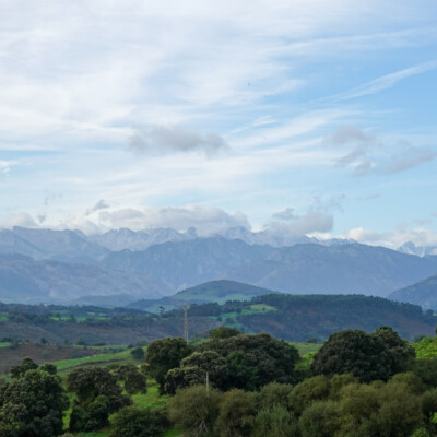 Cantabrian mountain range viewed from near Cangas de Onis.