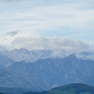 Cantabrian mountain range viewed from near Cangas de Onis.