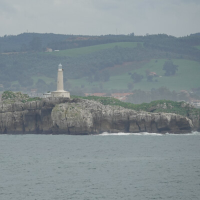 Mouro Island Lighthouse, Santander, Spain.