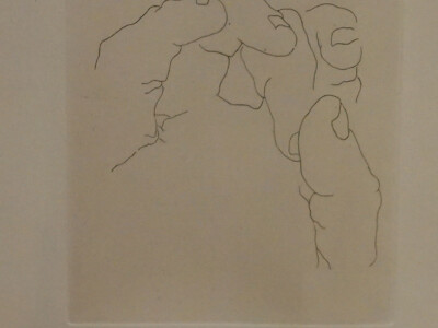Chillida's drawing of a hand shows the same play of shapes creating lines and vice versa as his sculptures.