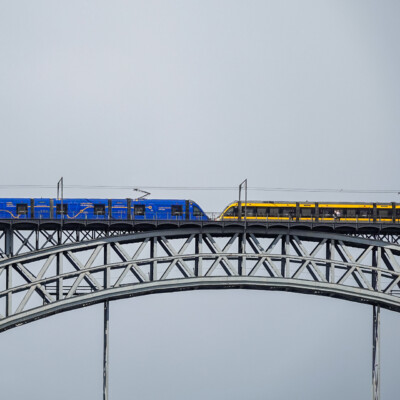A transit bridge in Porto, Portugal.