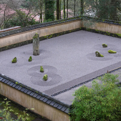 Looking down to the Sand and Stone Garden