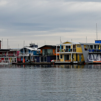 Houses on the water at Victoria Harbour
