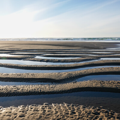 Winter beach sand patterns