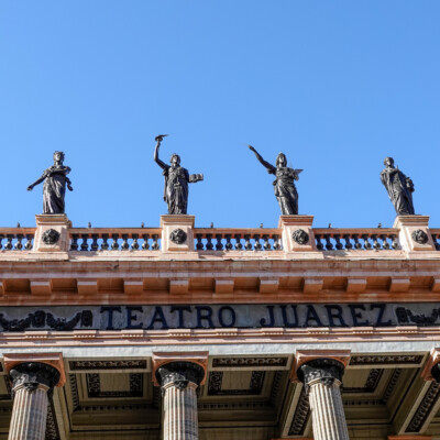 The Muses, on top of the Teatro Juarez in Guanajuato