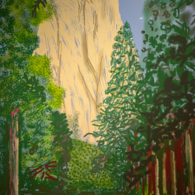 "Yosemite II, October 16th 2011" from "Yosemite Suite", created by artist David Hockney using an iPad (in 2011!) "Yosemite II, October 16th 2011" from "Yosemite Suite", created by artist David Hockney using an iPad (in 2011!)
