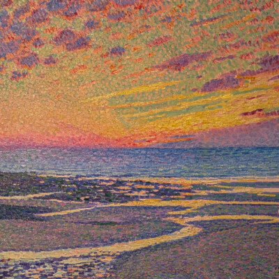 "The Beach at Ambleteuse at Low Tide" (1900) by Théo van Rysselberghe "The Beach at Ambleteuse at Low Tide" (1900) by Théo van Rysselberghe